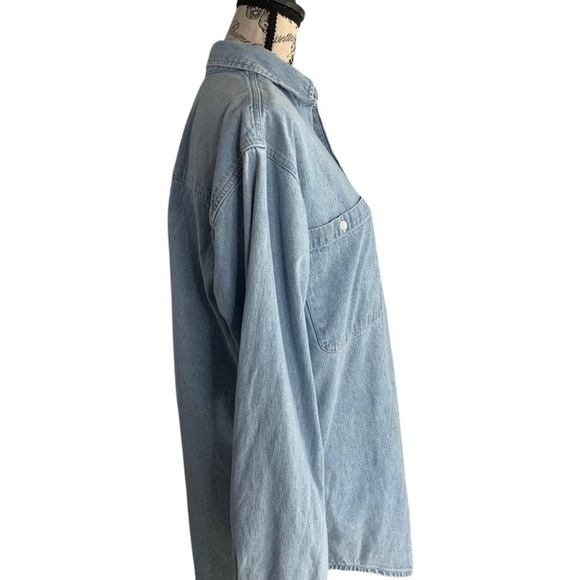 Harley Davidson Denim Shirt button down light wash long sleeve pocket men small - Picture 6 of 11